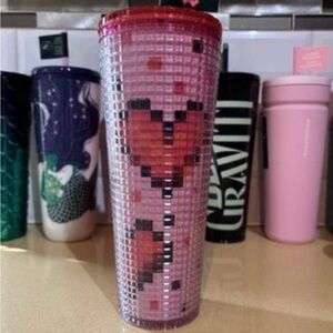 Starbucks Tumbler Pixelated 3D Textured Design Pink 24oz Limited‎ Rare Cold Cup